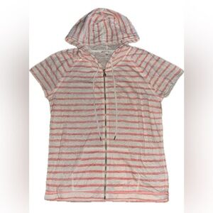 Victoria's Secret Pink and White Striped Hoodie